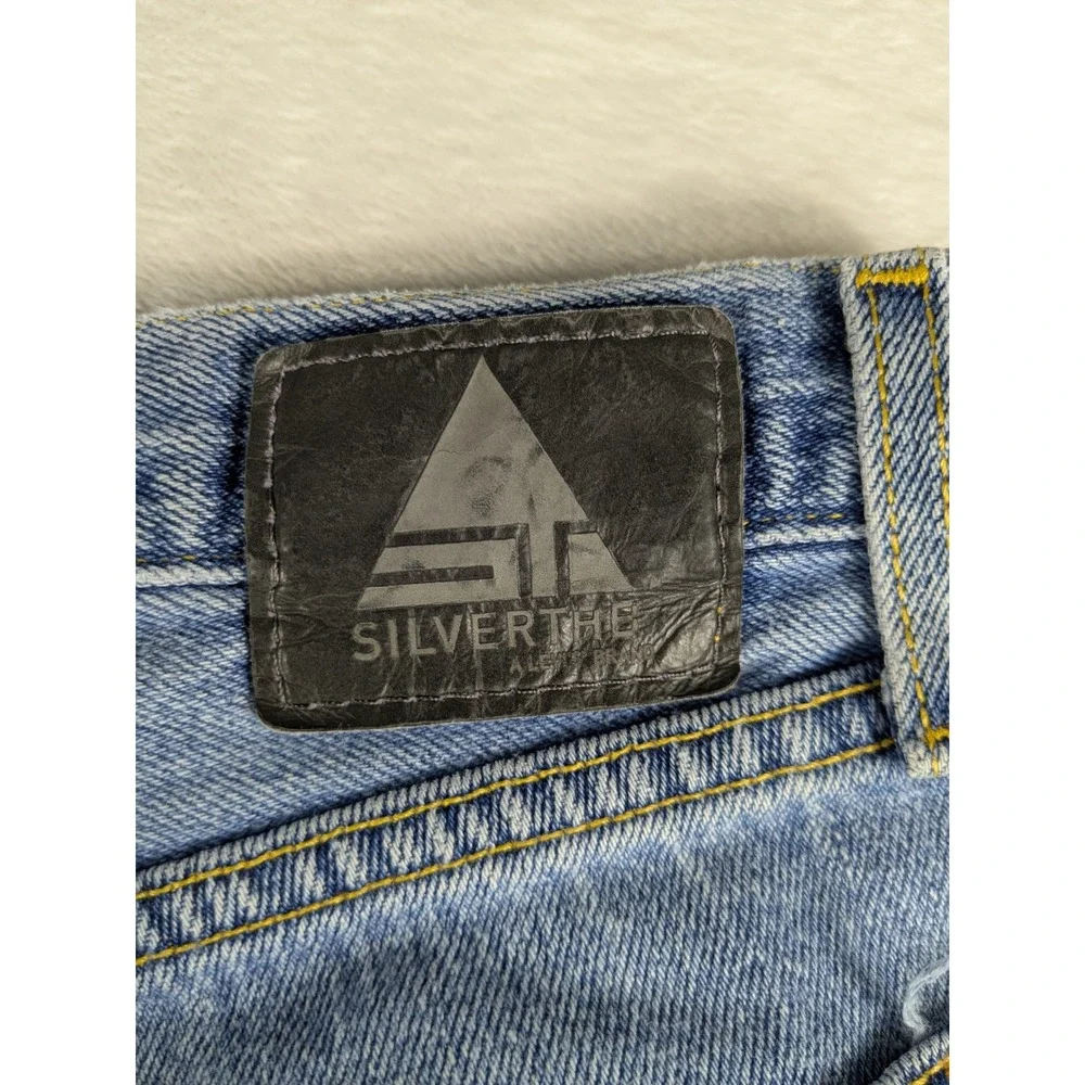 Vintage Silver Tab Baggy Jeans Y2K Mens Fits 34x27 Light Wash Denim Levi Strauss